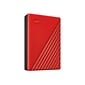 WD My Passport 4TB USB 3.2 Gen 1 External Hard Drive, Red (WDBPKJ0040BRD-WESN)