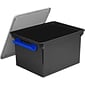 Storex Letter/Legal Portable File Tote Storage Box With Locking Handle,  Letter/Legal Size, Black (STX61543U01C)