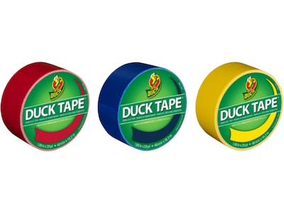 Duck Heavy Duty Duct Tape, 1.88 x 20 Yds., Assorted Colors, 3 Rolls/Pack (DUCKPRM3PK-STP)