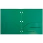 JAM Paper Heavy Duty Plastic 3 Hole Punch Two-Pocket Folders, Green, 6/Pack (383HHPGRB)