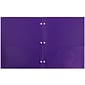 JAM Paper Heavy Duty 3 Hole Punch Two-Pocket Plastic Folders, Purple, 6/Pack (383HHPPUB)