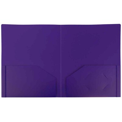 JAM Paper Heavy Duty 2-Pocket Folder, Purple, 6/Pack (383Hpua)