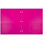 JAM Paper Heavy Duty 3 Hole Punch Two-Pocket Plastic Folders, Fuchsia Pink, 6/Pack (383HHPFUB)