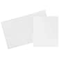 JAM Paper Heavy Duty Plastic Two-Pocket School Folders, White, 6/Pack (383HWHD)