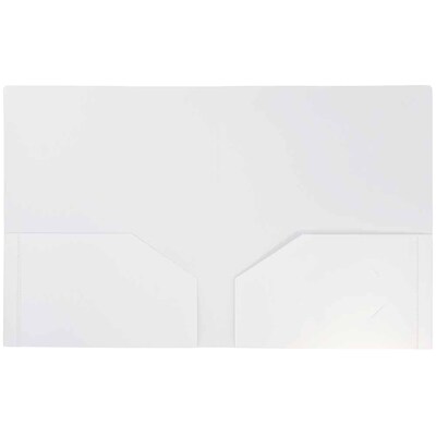 JAM Paper Heavy Duty Two-Pocket Plastic Folders, White, 6/Pack (383HWHD)