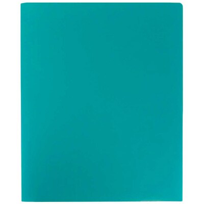 JAM Paper Heavy Duty 2-Pocket Folder, Teal Blue, 6/Pack (383hted)