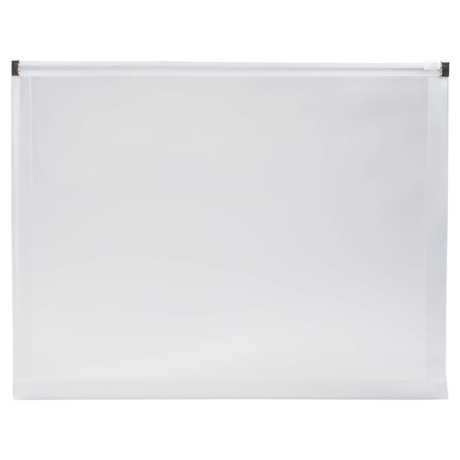 JAM Paper Plastic Envelopes with Zip Closure, Letter Size, Clear, 12/Pack (218Z1CL)