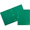 JAM Paper Heavy Duty 3 Hole Punched 2 Pocket Plastic Folders, Green, 108/pack (383HHPGRA)