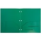 JAM Paper Plastic Heavy Duty 3 Hole Punched 2 Pocket School Folders, Green, 108/pack (383HHPGRA)