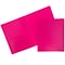 JAM Paper Heavy Duty Plastic Two-Pocket School Folders, Fuchsia Pink, 6/Pack (383HFUA)