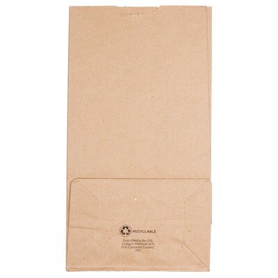 JAM Paper Kraft Lunch Bags, 11" x 6" x 3.5", Brown, 25/Pack (692KRBR)