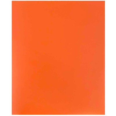 JAM Paper Heavy Duty Two-Pocket Plastic Folders, Orange, 108/Pack (383HORB)