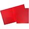 JAM Paper Heavy Duty 2-Pocket Presentation Folders, Red, 108/Box (383HRE)