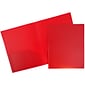 JAM Paper Heavy Duty 2-Pocket Presentation Folders, Red, 108/Box (383HRE)
