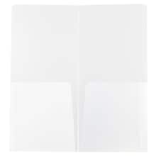 JAM Paper Heavy Duty Plastic Two-Pocket Mini Folders, 4 1/4 x 9 1/8, Clear, 6/Pack (96450D)
