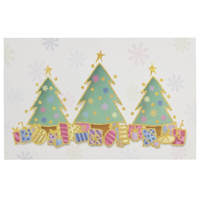 JAM Paper® Christmas Cards Set, Modern Three Trees and Presents, 10/Pack (W82044)