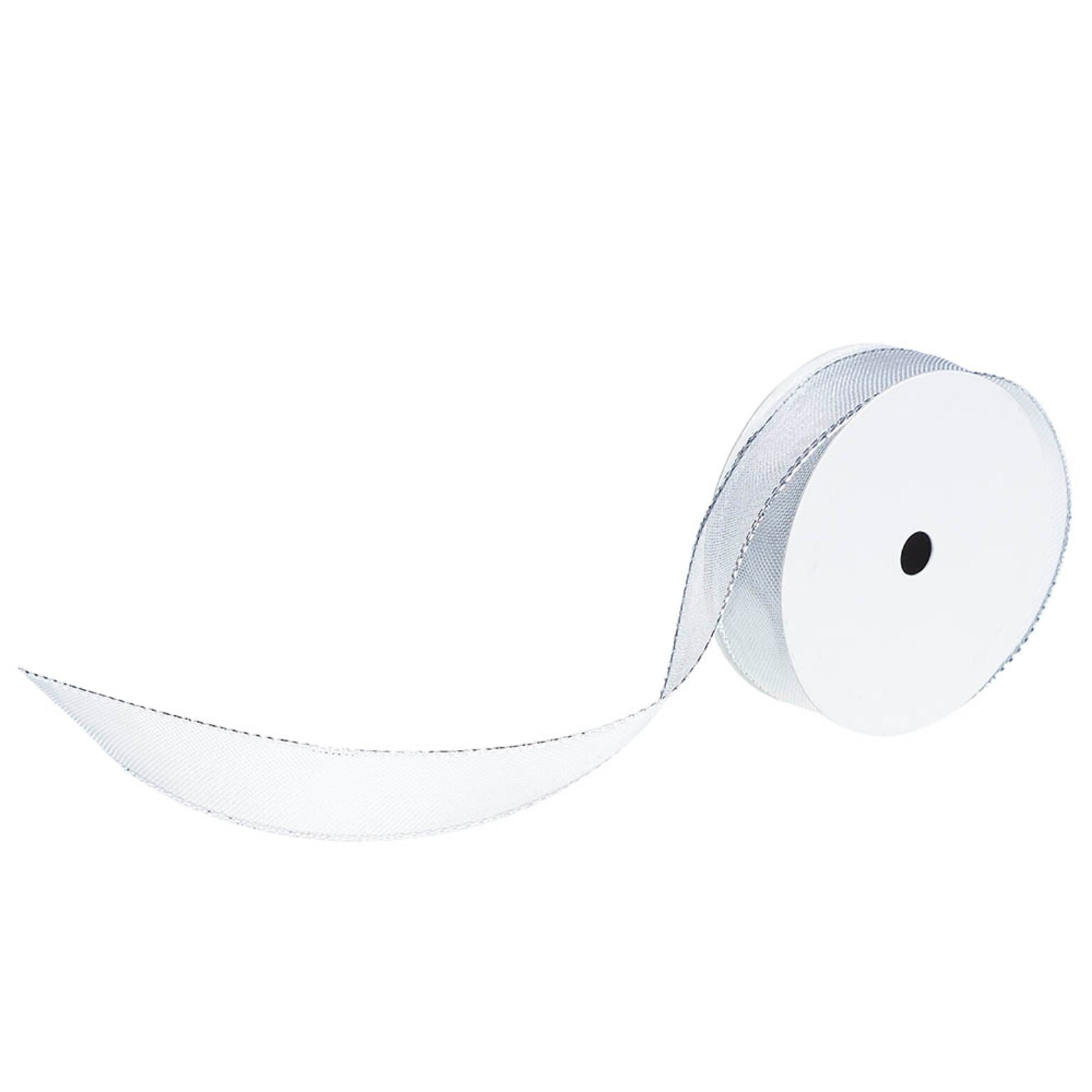 JAM Paper® Wire Edged Ribbon, 1 Inch x 3 Yards, Silver, Sold Individually (2210216381)