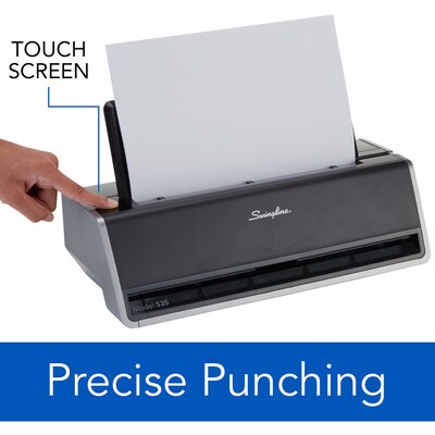 Swingline® Commercial Electric 3-Hole Punch, 28 Sheet Capacity, Black (A7074535B)