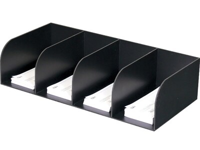 CONTROLTEK Counter Check Separator, 4 Compartments, Black (500070)