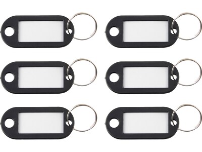 Advantus 1-Key Tags, Black, 6/Pack (KEY98017)