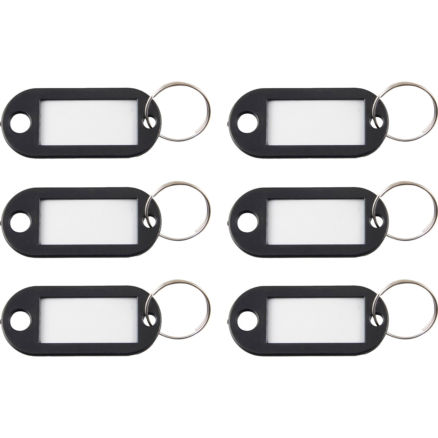 Advantus 1-Key Tags, Black, 6/Pack (KEY98017)