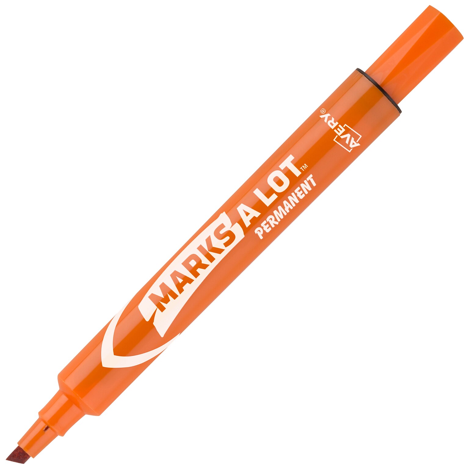 Avery Marks-A-Lot Large Desk-Style Permanent Markers, Chisel Tip, Orange, 12/Pack (08883)