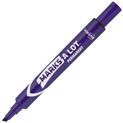 Avery Marks A Lot Tank Permanent Markers, Chisel Tip, Purple, 12/Pack (08884)