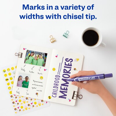 Avery Marks A Lot Tank Permanent Markers, Chisel Tip, Purple, 12/Pack (08884)