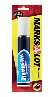 Avery Marks-A-Lot Jumbo Washable Marker, Chisel Tip, Black (24158)