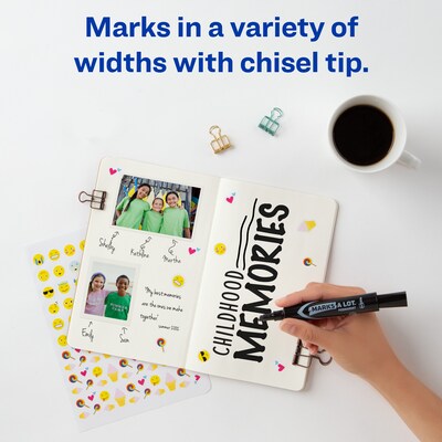 Avery Marks A Lot Tank Permanent Markers, Chisel Tip, Assorted, 24/Pack (AVE98187)