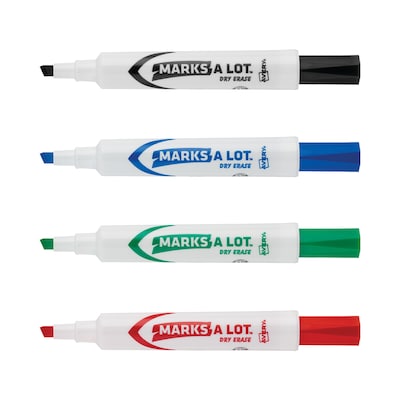 Avery Marks-A-Lot Desk-Style Dry Erase Markers, Chisel Tip, Assorted, 24/Pack (98188)