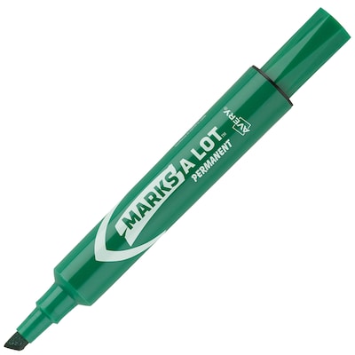 Avery Marks A Lot Tank Permanent Markers, Chisel Tip, Green, 12/Pack (AVE07885)
