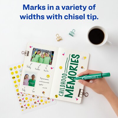 Avery Marks A Lot Tank Permanent Markers, Chisel Tip, Green, 12/Pack (AVE07885)