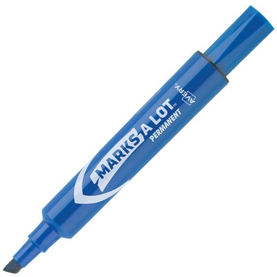 Avery Marks A Lot Tank Permanent Markers, Chisel Tip, Blue, 12/Pack (AVE07886)
