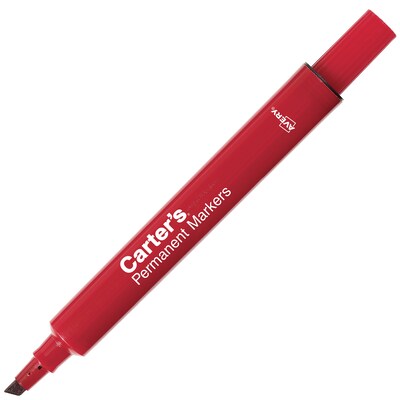 Carters Large Desk-Style Permanent Markers, Chisel Tip, Red, 12/Pack (27177)