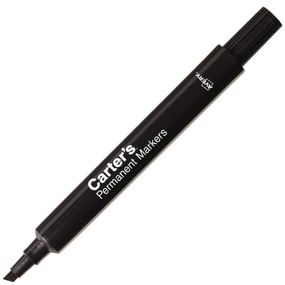 Carters Large Desk-Style Permanent Markers, Chisel Tip, Black, 12/Pack (27178)