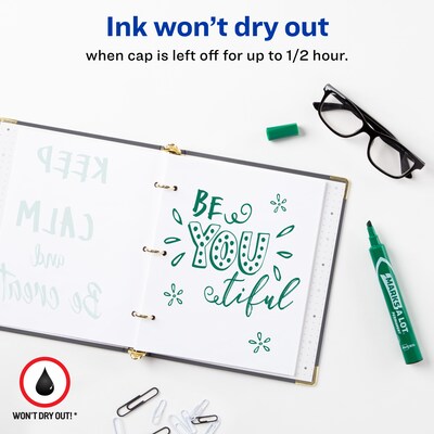 Avery Marks A Lot Tank Permanent Marker, Chisel Tip, Green (08885)