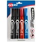 Avery Marks A Lot Tank Permanent Markers, Chisel Tip, Assorted, 4/Pack (07905)
