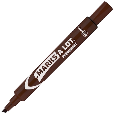 Avery Marks A Lot Tank Permanent Marker, Chisel Tip, Brown (AVE08881REM)