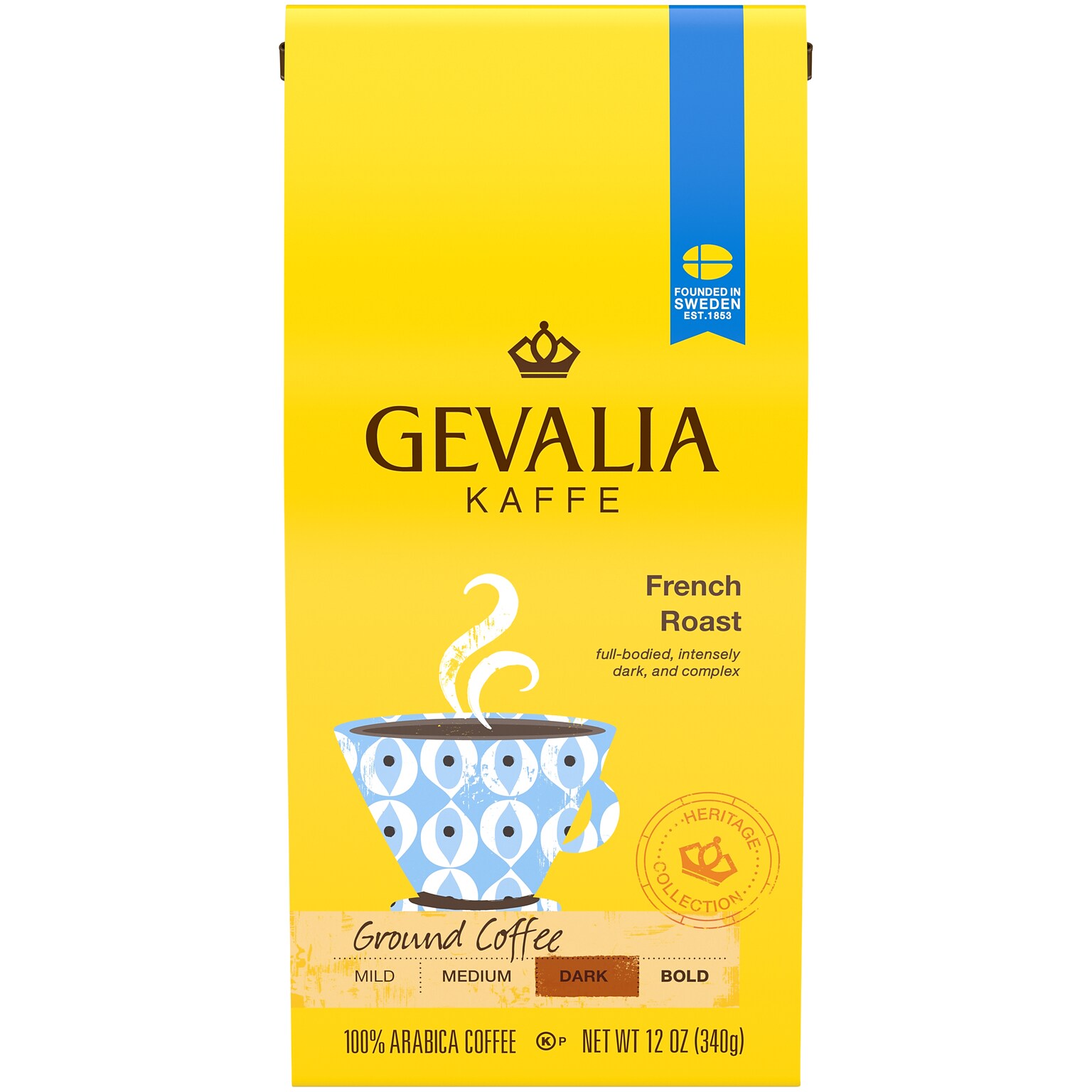 Gevalia Kaffe French Roast Coffee, Dark Roast, 12 oz. Bag (GEN04352)