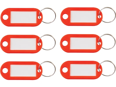 Advantus 1-Key Tags, Red, 6/Pack (KEY98018)