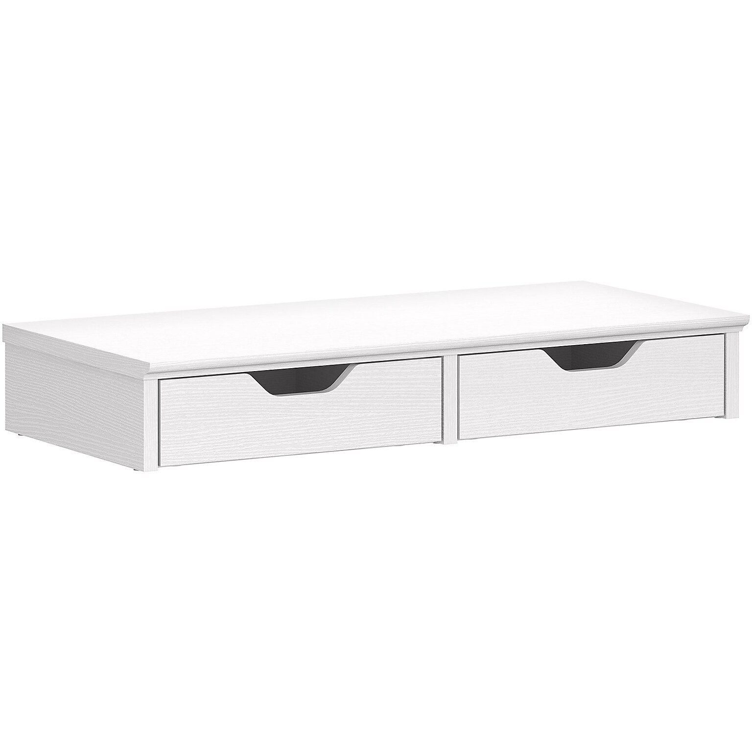 Bush Furniture Key West Casual Desktop Organizer with Drawers, Pure White Oak (KWS127WT-03)