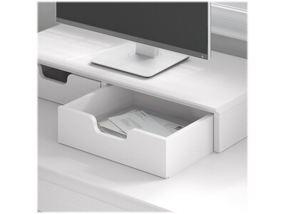 Bush Furniture Key West Casual Desktop Organizer with Drawers, Pure White Oak (KWS127WT-03)