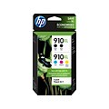 HP 910XL Black/Cyan/Magenta/Yellow High Yield Ink Cartridges, 5/Pack (6ZA558AN)