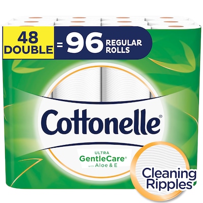 Cottonelle Ultra GentleCare Aloe & Vitamin E 1-ply Standard Toilet Paper, White, 170 Sheets/Roll, 48 Rolls/Case (47836)