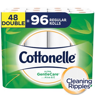 Cottonelle Ultra GentleCare Aloe & Vitamin E 1-ply Standard Toilet Paper, White, 170 Sheets/Roll, 48 Rolls/Case (47836)