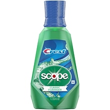 Crest Scope Classic Minty Fresh Mouthwash, 33.8 Fl. Oz., 6/Carton (95662)