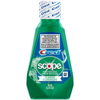 Crest Scope Classic Mouthwash, 1.2 oz, 180/Carton (136701)