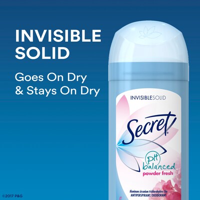 Secret Powder Fresh Invisible Solid Antiperspirant and Deodorant, 0.5 oz., 24/Carton (31384CT)