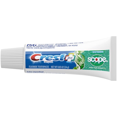 Crest Plus Scope Complete Whitening Toothpaste, Minty Fresh, .85 oz., 36/Carton (38592CT)
